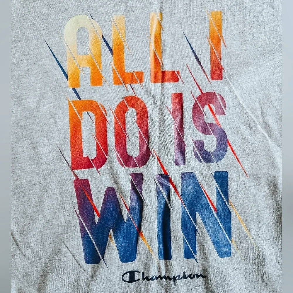 3/$20 Champion Gray “All I Do Is Win” Tee (Size XL)